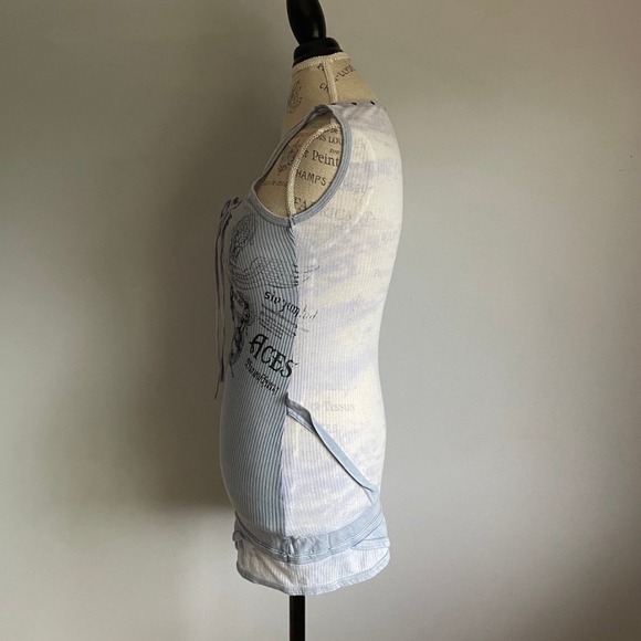 SALVAGE Gorgeous Baby Blue 'AMBOY ACES' BABY BLUE MINI DRESS/TOP. S - Picture 3 of 8